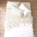 Renee Taylor Bran 250TC Cotton Percale Sheet Set - Sage Gingham (OEKO-TEX Certified)