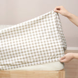 Renee Taylor Bran 250TC Cotton Percale Sheet Set - Sage Gingham (OEKO-TEX Certified)