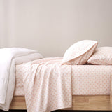 Renee Taylor Eve 250TC Cotton Percale Sheet Set - Blush Floral (OEKO-TEX Certified)