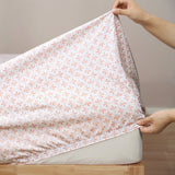 Renee Taylor Eve 250TC Cotton Percale Sheet Set - Blush Floral (OEKO-TEX Certified)