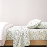 Renee Taylor Red Gum 250TC Cotton Percale Sheet Set - Eucalyptus Leaf Print (OEKO-TEX Certified)