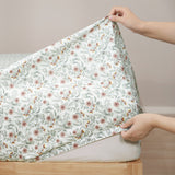 Renee Taylor Red Gum 250TC Cotton Percale Kids Sheet Set - Eucalyptus Leaf Print (OEKO-TEX Certified)