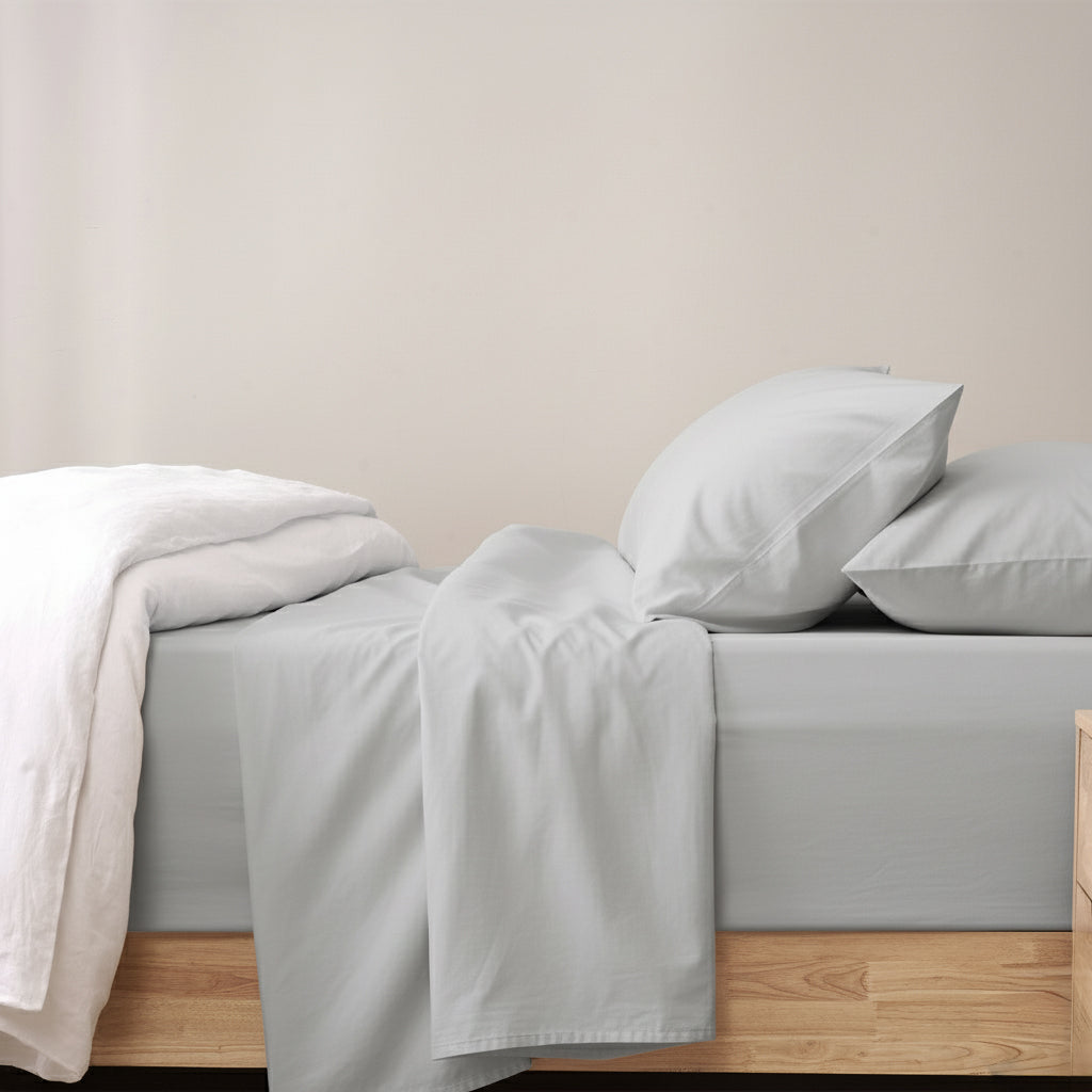 Renee Taylor 400TC Egyptian Cotton Bed Sheet Set - Antarctica (OEKO-TEX Certified)
