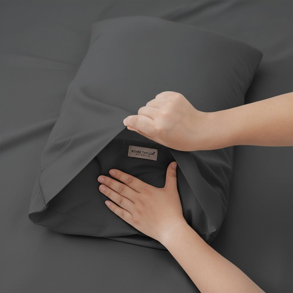 Renee Taylor 400TC Egyptian Cotton Sheet Set - Magnet (OEKO-TEX Certified Sateen)