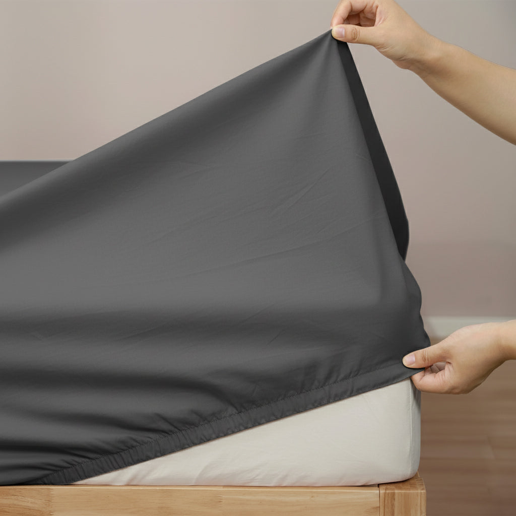 Renee Taylor 400TC Egyptian Cotton Sheet Set - Magnet (OEKO-TEX Certified Sateen)