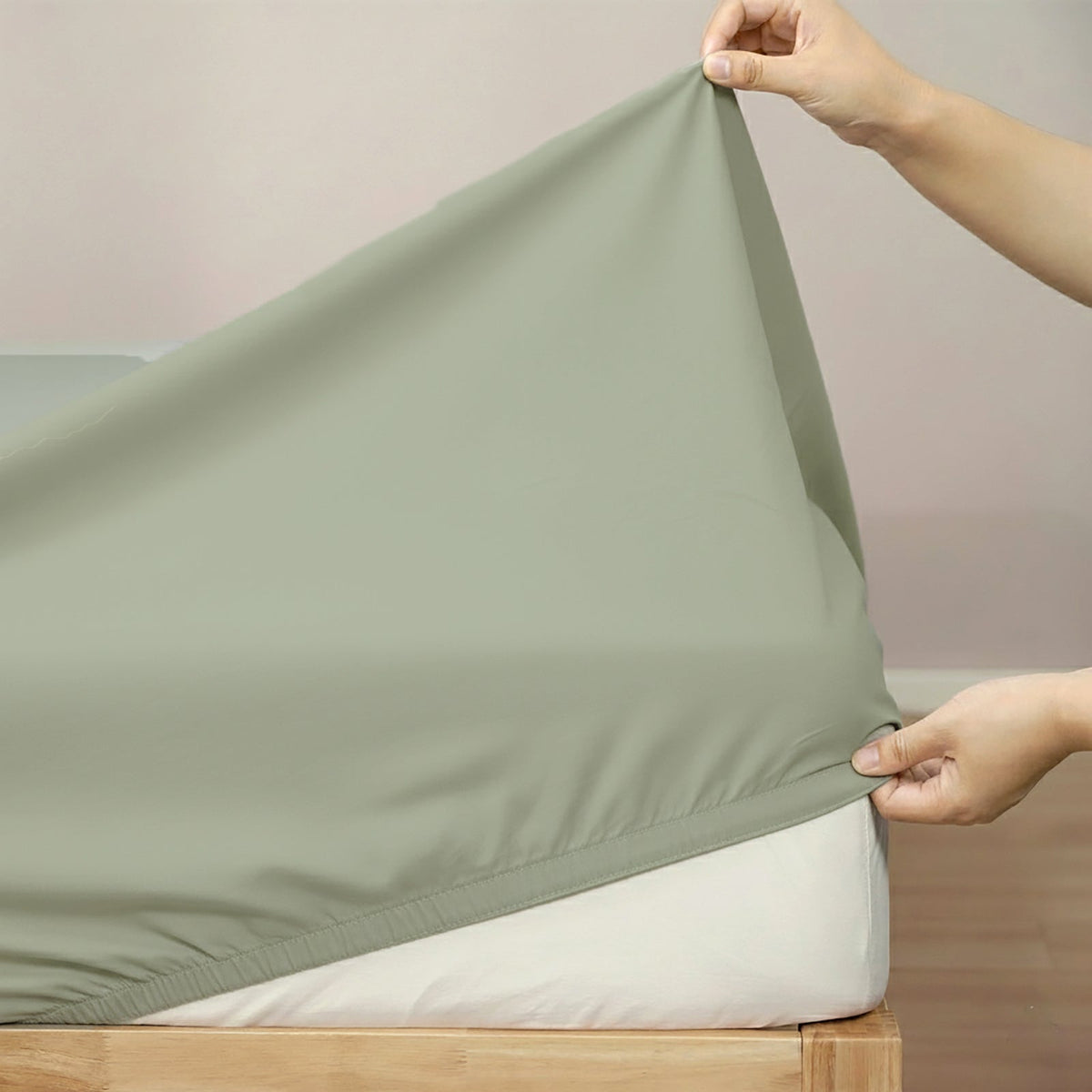 Renee Taylor 400TC Egyptian Cotton Sheet Set - Basil (OEKO-TEX Certified Sateen)