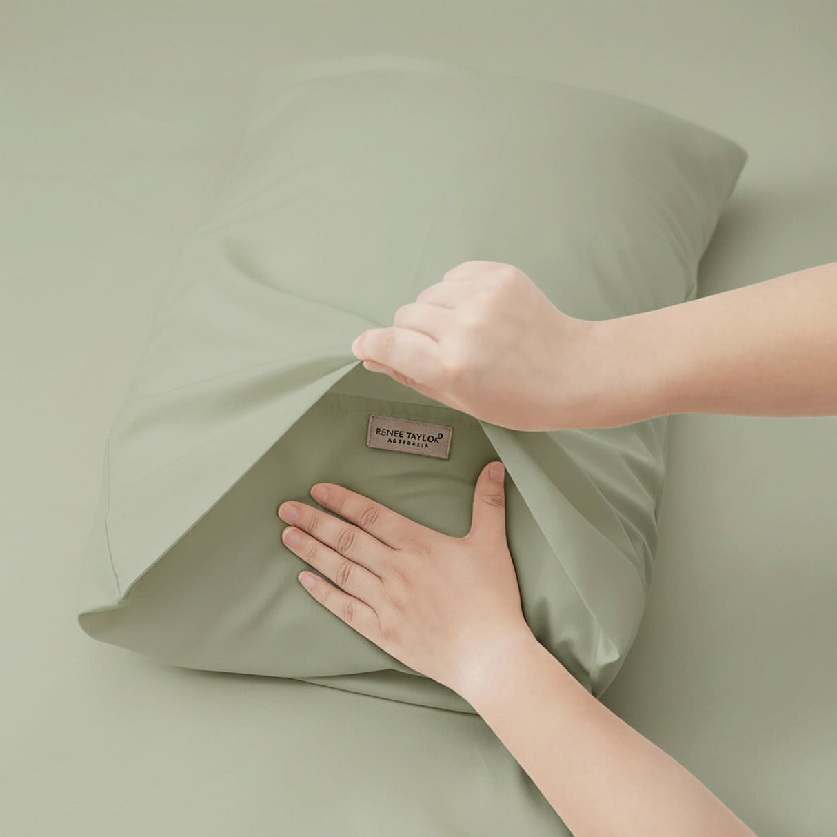 Renee Taylor 400TC Egyptian Cotton Sheet Set - Basil (OEKO-TEX Certified Sateen)