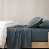 Renee Taylor 400TC Egyptian Cotton Sheet Set - Steel Blue (OEKO-TEX Certified Sateen)