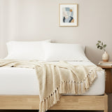 Renee Taylor 400TC Egyptian Cotton Fitted Sheet & Pillowcase Set - White (OEKO-TEX Certified)