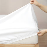 Renee Taylor 400TC Egyptian Cotton Fitted Sheet & Pillowcase Set - White (OEKO-TEX Certified)