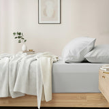 Renee Taylor 400TC Egyptian Cotton Fitted Sheet & Pillowcase Set - Antarctica (OEKO-TEX Certified)