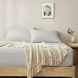 Renee Taylor 400TC Egyptian Cotton Fitted Sheet & Pillowcase Set - Antarctica (OEKO-TEX Certified)