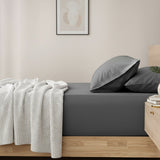 Renee Taylor 400TC Egyptian Cotton Fitted Sheet & Pillowcase Set - Magnet (OEKO-TEX Certified)