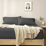 Renee Taylor 400TC Egyptian Cotton Fitted Sheet & Pillowcase Set - Magnet (OEKO-TEX Certified)