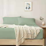 Renee Taylor 400TC Egyptian Cotton Fitted Sheet & Pillowcase Set - Basil (OEKO-TEX Certified)
