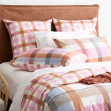 Renee Taylor Miranda Check Textured Cotton Slub Reversible Kids Quilt Cover Set (OEKO-TEX Certified)