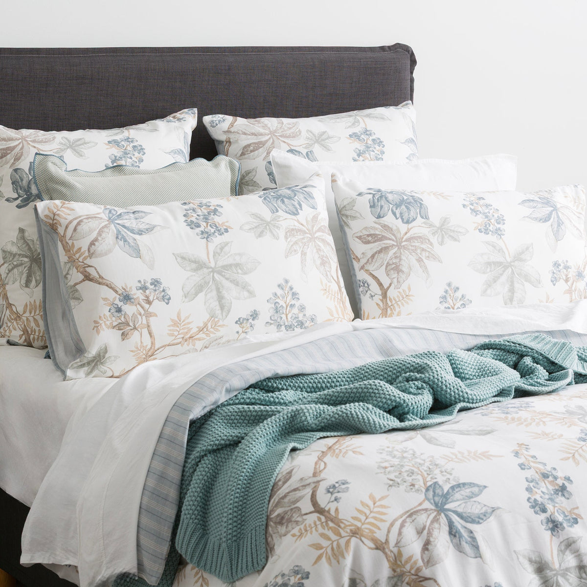 Renee Taylor Floral Vine Textured Cotton Slub Reversible Kids Quilt Cover Set (OEKO-TEX Certified)