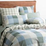 Renee Taylor Jackson Check Textured Cotton Slub Reversible Kids Quilt Cover Set (OEKO-TEX Certified)
