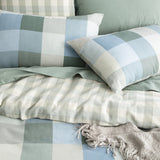 Renee Taylor Jackson Check Textured Cotton Slub Reversible Kids Quilt Cover Set (OEKO-TEX Certified)