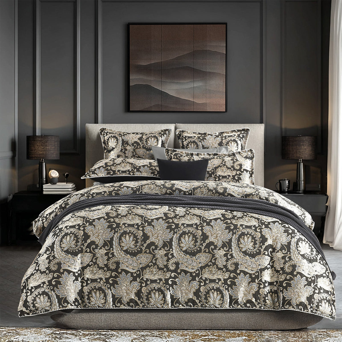 Renee Taylor Regalia Arabella Jacquard Damask Quilt Cover Set (OEKO-TEX Certified)