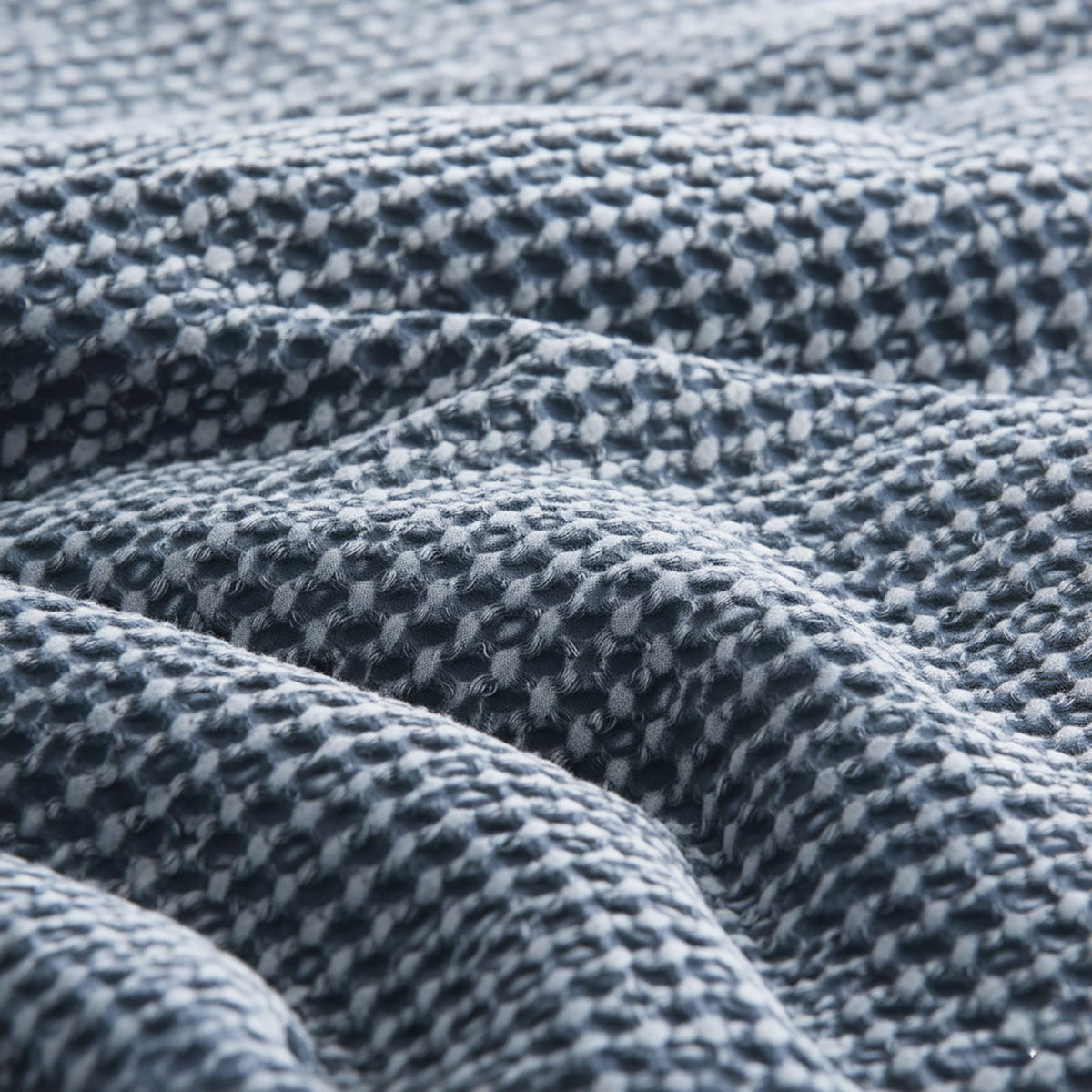 Cloud Linen Boronia Stonewashed Cotton Waffle Comforter Set - Denim (OEKO-TEX Certified)