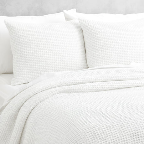 Cloud Linen Boronia Stonewashed Cotton Waffle Comforter Set - Ivory (OEKO-TEX Certified)