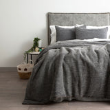 Cloud Linen Boronia Stonewashed Cotton Waffle Comforter Set - Magnet (OEKO-TEX Certified)