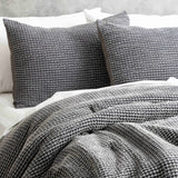 Cloud Linen Boronia Stonewashed Cotton Waffle Comforter Set - Magnet (OEKO-TEX Certified)