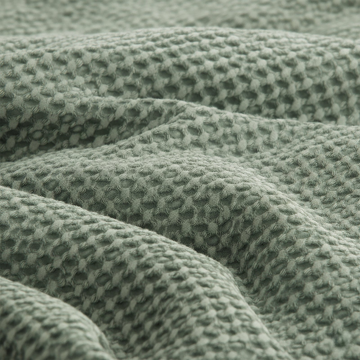 Cloud Linen Boronia Stonewashed Cotton Waffle Comforter Set - Moss (OEKO-TEX Certified)