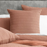 Cloud Linen Celeste Seersucker Cotton Waffle Quilt Cover Set - Rust (OEKO-TEX Certified)