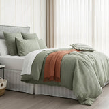 Cloud Linen Celeste Seersucker Cotton Waffle Quilt Cover Set - Sage (OEKO-TEX Certified)