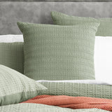 Cloud Linen Celeste Seersucker Cotton Waffle Quilt Cover Set - Sage (OEKO-TEX Certified)