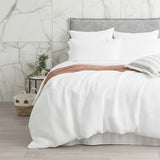 Cloud Linen Celeste Seersucker Cotton Waffle Quilt Cover Set - Ivory (OEKO-TEX Certified)