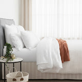 Cloud Linen Celeste Seersucker Cotton Waffle Quilt Cover Set - Ivory (OEKO-TEX Certified)