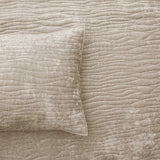 Renee Taylor Blake Velvet Coverlet Set - Nude (Bedspread with Cotton Reverse)