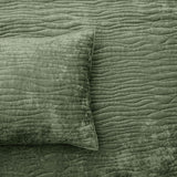 Renee Taylor Blake Velvet Coverlet Set - Military (Bedspread with Cotton Reverse)