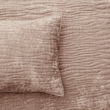 Renee Taylor Blake Velvet Coverlet Set - Wood (Bedspread with Cotton Reverse)