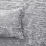 Renee Taylor Blake Velvet Coverlet Set - Silver Line (Bedspread with Cotton Reverse)