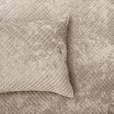Renee Taylor Archie Cross Stitch Velvet Coverlet Set - Nude (Bedspread with Cotton Reverse)