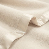 Renee Taylor Australian Merino Wool 400 GSM Blanket - Natural (Satin Trim)
