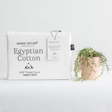 Renee Taylor 1000TC Egyptian Cotton Bed Sheet Set - Snow (OEKO-TEX Certified)