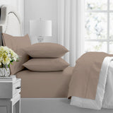 Renee Taylor 1000TC Egyptian Cotton Bed Sheet Set - Sand (OEKO-TEX Certified)