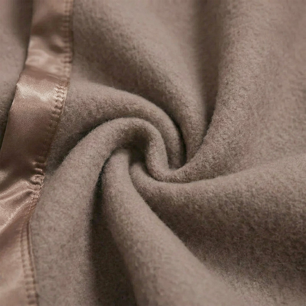 Renee Taylor Australian Merino Wool 400 GSM Blanket - Wood (Satin Trim)