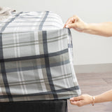 Park Avenue 175 GSM Egyptian Cotton Flannelette Kids Fitted Sheet & Pillowcase Set - Heathered Plaid