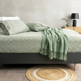 Park Avenue 175 GSM Egyptian Cotton Flannelette Fitted Sheet & Pillowcase Set - Gingham