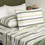 Renee Taylor Jardin 300TC Organic Cotton Sheet Set - Multi Stripe (GOTS Certified)