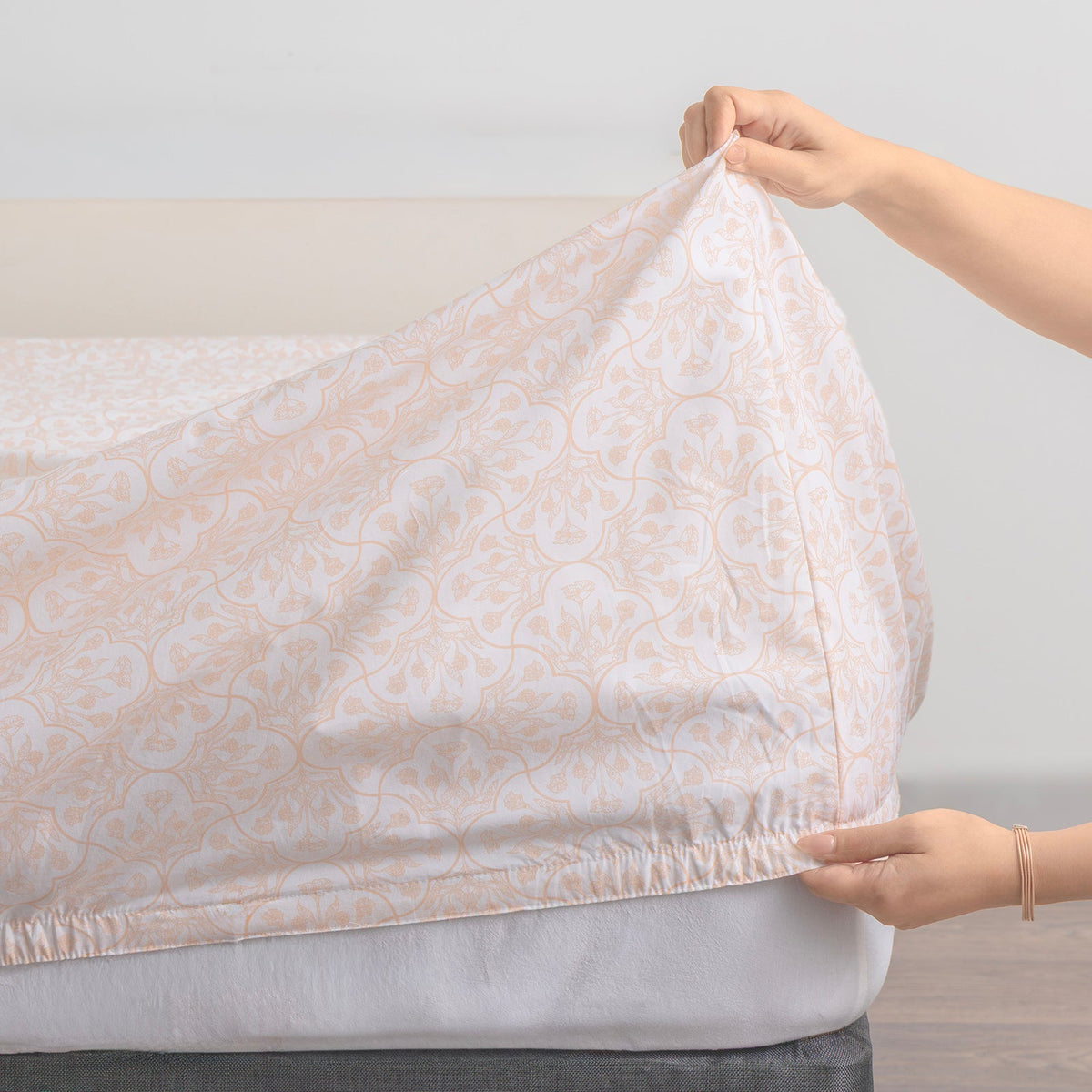 Renee Taylor Meadow 300TC Organic Cotton Sheet Set - Blush Floral (GOTS Certified)