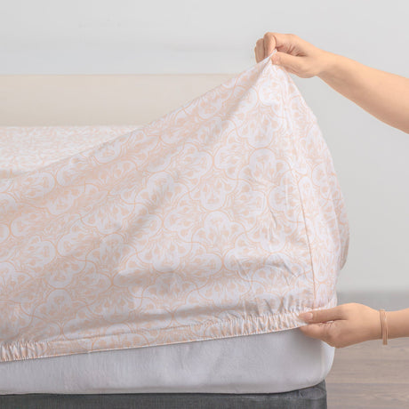 Renee Taylor Meadow 300TC Organic Cotton Sheet Set - Blush Floral (GOTS Certified)