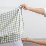 Renee Taylor Stewart 300TC Organic Cotton Sheet Set - Sage Gingham (GOTS Certified)