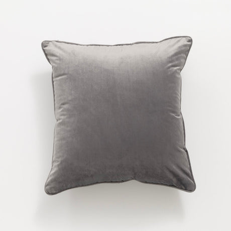 Renee Taylor Icon Velvet Cushion - Steel (Square Decorative Throw Pillow - 50 x 50cm)